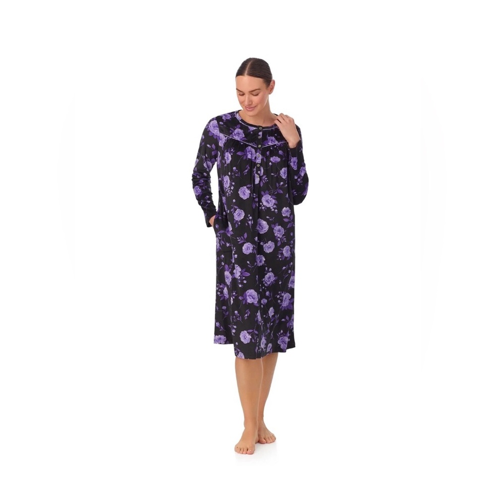 Super Soft Aria Collection Purple Floral House Dress/Robe